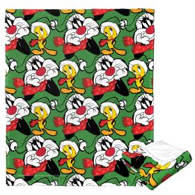 Warner Bros. Looney Tunes Silk Touch Throw Blanket, 50" x 60", Holiday Dreamers