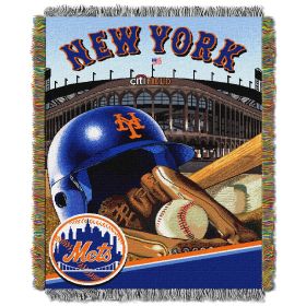 Mets OFFICIAL Major League Baseball; "Home Field Advantage" 48"x 60" Woven Tapestry Throw by The Northwest Company