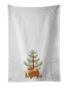 NEW Pomeranian Christmas Tree Kitchen Towel Set of 2 White Dish Towels Decorative Bathroom Hand towel for Hand, Face, Hair, Yoga, Tea, Dishcloth