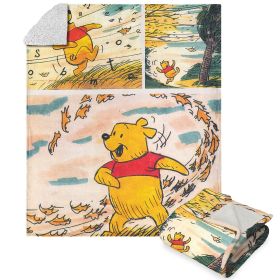 Disney Winnie the Pooh In The Wind Silk Touch Sherpa Throw Blanket 50X60 Inches