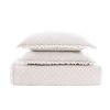 Full Queen White Farmhouse Microfiber Diamond Quilted Bedspread Set Frayed Edges