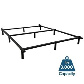 King 9-Leg Metal Bed Frame with Headboard Brackets 3,000 lbs. Max Weight Limit