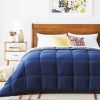 Full All Seasons Grey/Navy Reversible Polyester Down Alternative Comforter