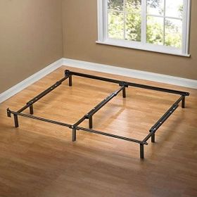 King size 9-Leg Adjustable Metal Bed Frame with Headboard Brackets