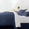 King Navy Microfiber Baffle-Box 6-Piece Reversible Bed-in-a-Bag Comforter Set