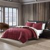 Twin Plush Sherpa Reversible Micro Suede Comforter Set in Marron