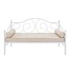 Twin White Metal Daybed with Scrolling Final Detailing - 400 lb Weight Limit