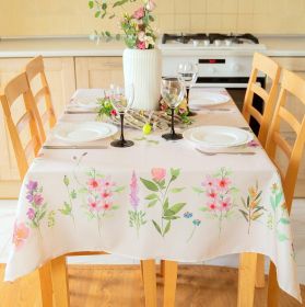 Finest Floral Coloring Square Easter Tablecloth Non Iron Stain Resistant Table Cover 60x60 inch (Brand: Aholta Design)