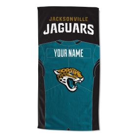 OFFICIAL Colorblock Personalized Beach Towel (Team: Jacksonville Jaguars)