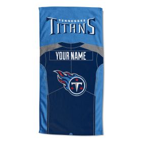 OFFICIAL Colorblock Personalized Beach Towel (Team: Titans)