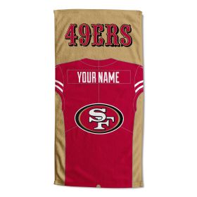 OFFICIAL Colorblock Personalized Beach Towel (Team: 49ers)