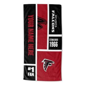 OFFICIAL Colorblock Personalized Beach Towel (Team: Falcons)