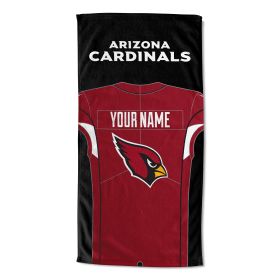 OFFICIAL Colorblock Personalized Beach Towel (Team: Arizona Cardinals)