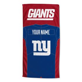 OFFICIAL Colorblock Personalized Beach Towel (Team: New York Giants)