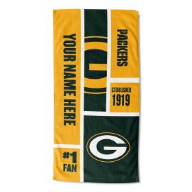 OFFICIAL Colorblock Personalized Beach Towel (Team: Packers)