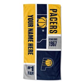 OFFICIAL Colorblock Personalized Beach Towel (Team: Indiana Pacers)