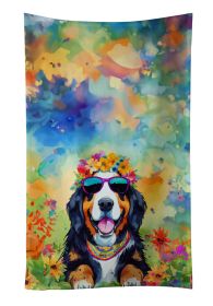 Bernese Mountain Dog Hippie Dawg Kitchen Towel Dish Cloths Guest Hand Towel Decorative Bathroom Towel for Face,Tea, Dishcloth, Kitchen and Bath (Default: Default)